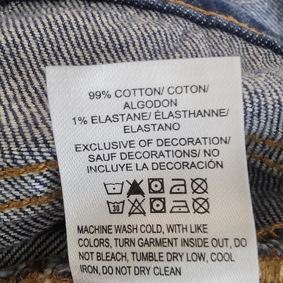 Lucky Brand Embroidered Distressed High Rise Denim Shorts Size 00 / 24 - Picture 13 of 13